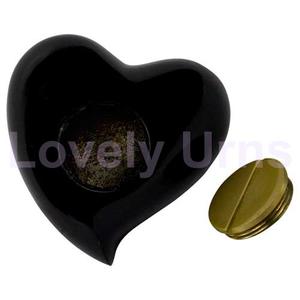 Black Elegance Heart Recuerdo Urnas para cenizas Caja de terciopelo gratis - Product Image 2