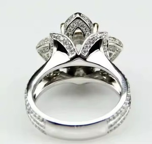 VVS Cut Original Moissanite Diamant Bague De Mariage Art Déco Floral Design 925 Argent Fleur De Lotus Bague De Fiançailles Cadeau - Product Image 3
