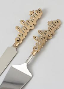 Offre Spéciale élégant moderne gravé calligraphie poignée mariage métal gâteau couteau et serveur ensemble fête gâteau pelle Cutter pour servir - Product Image 4