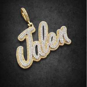 จี้ตัวอักษรแบบกำหนดเอง ทำจากเงินแท้ 925 ประดับเพชรโมอิสซาไนต์เคลือบทอง สไตล์ฮิปฮอป - Product Image 2