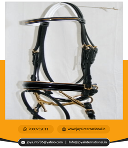 Cuir GOLD PING NOIR BRILLANT Confort BLANC Rembourré Dressage Bride Western Cuir Brides léger - Product Image 6