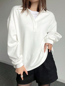 Sudaderas con Capucha para Mujer, Invierno, Gimnasio, Lisas, Personalizables con Logotipo Frontal, Forradas, Atléticas, Holgadas, con Hombros Caídos - Product Image 2