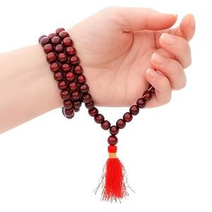 Rosario Mala de sándalo fragante procesado proveedor mayorista Chandan Jaapmala borla Maala de madera para meditación - Product Image 4