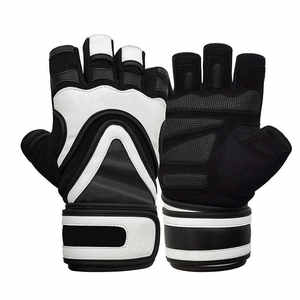 Diseño personalizado de cuero Guantes de levantamiento de pesas Antideslizante Medio dedo Ejercicio Entrenamiento Guantes de fitness - Product Image 1