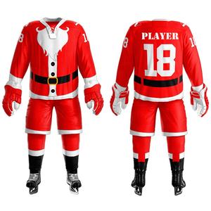 Chemise de hockey sur glace imprimée par sublimation de logo personnalisé en tissu confortable respirant et maillot de hockey imprimé par transfert de chaleur - Product Image 5
