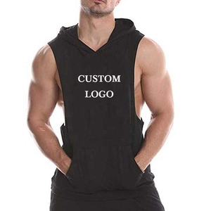2025 tendencia hombres gimnasio Sudadera con capucha sin mangas Crop Tank Top de talla grande culturismo Fitness Stringer chaleco logotipo personalizado entrenamiento - Product Image 1