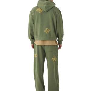 ชุดวอร์มผู้ชายแบบมีฮู้ด คุณภาพสูง พิมพ์โลโก้ได้ แห้งเร็ว ระบายอากาศดี ผ้าฝ้าย 100% สีพื้น สำหรับออกกำลังกาย - Product Image 4