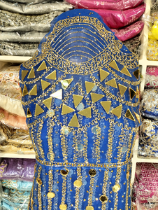 African George Raw Silk <b>Fabric</b> Nigerian Wrapper With Super Quality Handmade Stone Beaded George Wrapper for Ceremonial Dress - Product Image 4