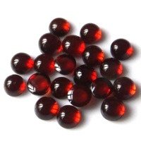 Cabochon de grenat naturel calibré rond rouge à dos plat avec traitement de cirage/huilage pour la sertissage de bijoux et les pierres précieuses en vrac DIY