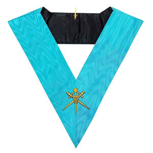 Collar de cuero bordado Masonic Regalia 2025 para ceremonia francesa maestro Tipo de insignia cosida - Product Image 1