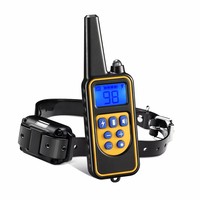 Wiederaufladbares Hundetrainingshalsband 800m Fernbedienung Wasserdicht Vibration Schock LED-Licht für Kleine Mittlere Große Hunde