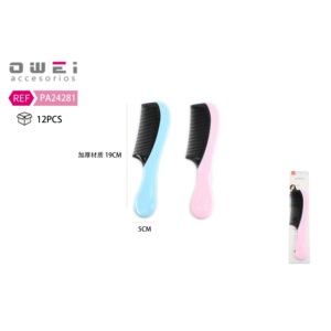 Peigne plat en plastique coloré pour l'élimination des points noirs produit de soin des cheveux - Product Image 1