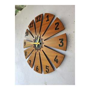 50cm Wooden Walnut Furniture Patterned <b>Silent</b> <b>Wall</b> <b>Clock</b> Colorful Gift Idea - Product Image 3