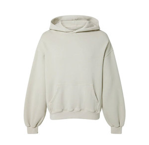 Sudaderas con capucha negras sólidas informales sin cordón para hombre, Top sin cordón de Hip Hop para hombre, sudaderas con capucha masculinas de algodón 100% de gran tamaño para hombre - Product Image 1