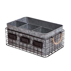 Four Compartment Galvanized <b>Utensil</b> <b>Holder</b> <b>With</b> Stand Customized Shape <b>Utensil</b> Caddy Classic Stylish New <b>Utensil</b> Caddy - Product Image 1