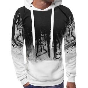 Sudaderas con capucha de diseño degradado de lana mezclada de algodón para hombre informal Sudaderas con capucha de ajuste regular para logotipo personalizado - Product Image 6