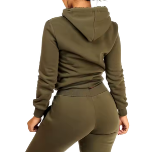 Conjunto de Dos Piezas Personalizado para Mujer, Ropa Casual de Invierno, Bloques de Color, Cierre de Cremallera, Mangas Largas, Chándal para Mujer - Product Image 3