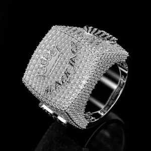 Anillo Personalizado con Letra, Estilo Drip, en Plata de Ley 925 con Baño de Rodio y Diamantes Moissanite VVS de Alto Brillo, para Uso Unisex - Product Image 5