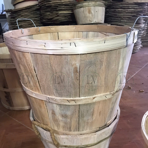 Vente en gros Paniers de crabe en bois naturel de ferme avec poignées Panier de boisseau bon marché Solution de stockage fabriquée au Vietnam - Product Image 6