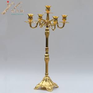 Candelabros altos de metal hechos a mano con acabado de lujo decoración de boda personalizada centro de mesa para uso doméstico y de fiesta - Product Image 6