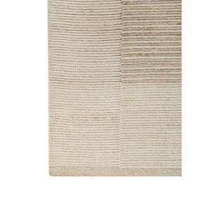 Alfombra de Lana a Rayas Estilo Boho Tesoro Ivory, Tejida a Mano, Rectangular, de Poliéster, para Decoración de Pasillos y Salas de Estar, Felpuda, para Dormitorios -Hwl-425 - Product Image 4