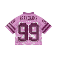 Pakaian Rugby Custom Print Unisex Longgar Vintage Mesh Jersey Sepak Bola Amerika Ukuran Besar 100% Poliester Bernapas Cepat Kering