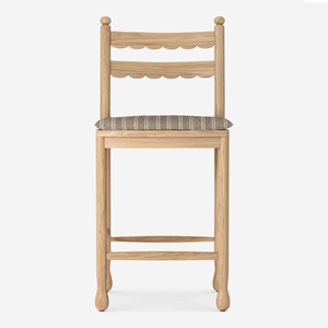 เก้าอี้บาร์ไม้เนื้อแข็งสไตล์สแกนดิเนเวียนพร้อมพนักพิงและเบาะรองนั่ง - หรูหรา ทนทาน เหมาะสำหรับเคาน์เตอร์ครัวและร้านกาแฟสไตล์ญี่ปุ่น - Product Image 1