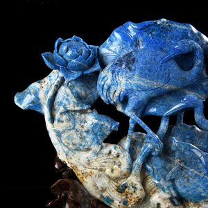 Sculpture animale Lapis Lazuli Statue en cristal sculptée à la main de 13.4 pouces pour la guérison - Product Image 5