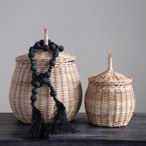 Set of 2 woven <b>storage</b> boxes with lids Handmade <b>Storage</b> Box Eco-Friendly Natural Home and Home Decor Wholesale from Vietnam - Product Image 6