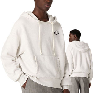 Custom Logo Distress Embroidery Hoodies Men's <b>Streetwear</b> High Quality Heavyweight Pullover 450gsm <b>y2k</b> Hoodies Men wholesale - Product Image 1
