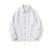 2025 vente en gros blanc Nylon entraîneurs veste fabricant de vêtements Logo personnalisé imprime hommes collège veste
