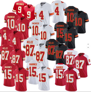 Camisetas de Fútbol Americano de los Kansas City Chiefs, Números 15 Patrick Mahomes, 87 Travis Kelce, 10 Pacheco, 4 Rice, 7 Butker, Edición Limitada, Talla 4XL - Product Image 1