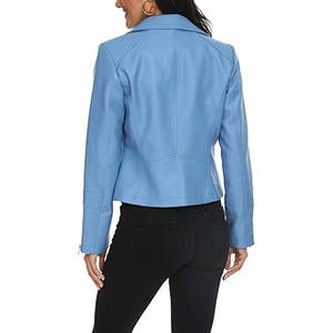 Chaqueta de cuero de mujer de diseño OEM personalizado de MOQ bajo para la venta Precio razonable Chaqueta de cuero de mujer de secado rápido - Product Image 6