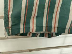 Shorts de bain OEM pour hommes en sergé rayé 100 % polyester respirant, séchage rapide, anti-plis, taille mi-haute vintage avec cordon de serrage - Product Image 6