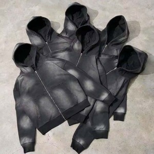 Top Best Selling Custom Logo Printed Hooded Zipper Tracksuit Manufacturer High Quality 100% Cotton Acid Washed Custom Design - Product Image 6