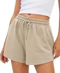 Vente en gros Short couleur avec logo personnalisable Short d'été en coton pour femme Short court ample pour femme - Product Image 6