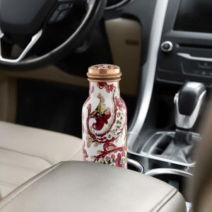 Conception imprimée en émail fabrication en vrac bouteille d'eau potable en cuivre pur faite à la main 950ML bouteille étanche pour Gym Yoga bureau à domicile - Product Image 3