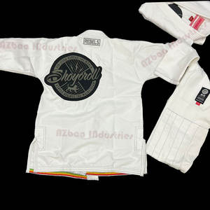 100% COTTON custom design with inner sublimation lining <b>Grey</b> Brazilian Jiujitsu Gis Bjj Kimonos Custom - Product Image 3