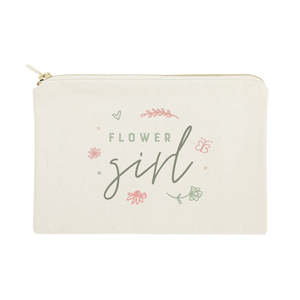 กระเป๋าเครื่องสำอางผ้าแคนวาสลายดอกไม้ ขนาดใหญ่ พกพาสะดวก ทนทาน พร้อมลายตัวอักษรดอกไม้ สำหรับสาวๆ ที่ชอบดอกไม้ - Product Image 1