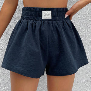 Shorts d'échauffement décontractés taille haute pour femme, nouvelle collection été, écologiques, couleur unie, délavés, personnalisables - Product Image 5