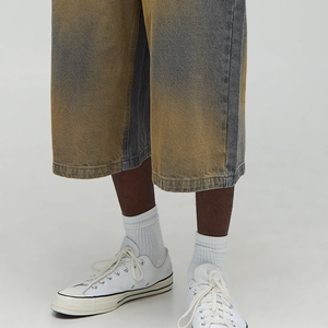 Pantalones Cortos de Algodón para Hombre, Corte Holgado, Lavado Decolorado al Sol, Tela Resistente, Transpirable y Ajustable, para un Ajuste Relajado, Logotipo Personalizado 2026 - Product Image 2