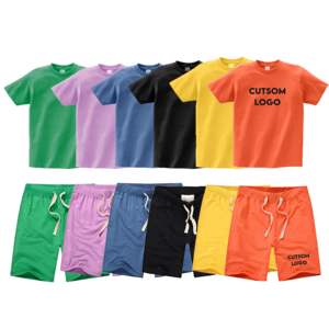 Ensemble short et t-shirt pour homme, streetwear, différentes couleurs, vente en gros, 2 pièces, été - Product Image 1