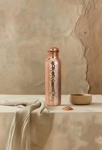 Botella de agua de cobre | Cobre 100% | A prueba de fugas | Imitación antigua redonda MS Handicraft - Product Image 3