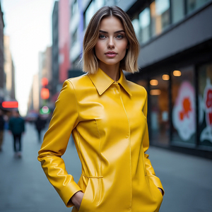 Chaqueta de motocicleta de alta calidad para mujer, abrigo de cuero de piel de vaca, moda informal para mujer, chaqueta y prendas de vestir exteriores de piel de oveja - Product Image 2