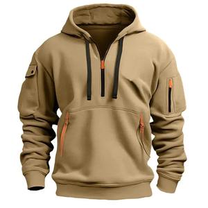 Autumn Winter Men's Leisure Sports Multi-zip Arm Pocket Hoodie <b>Jumper</b> Hoodie New Winter Hoodies - Product Image 1