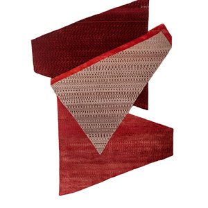 Alfombras Anudadas a Mano de Lana y Seda de Bambú con Patrón Geométrico Manchaha, Color Rosa y Morado para Uso Doméstico - Les-6012 - Product Image 1