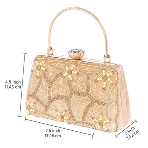 Bolso de mano de alta calidad con bordado floral de seda y cuentas, hecho a mano, forma personalizada, diseño étnico vibrante, accesorio para fiestas. - Product Image 3