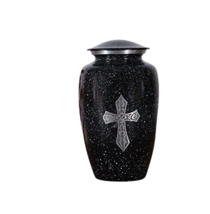 โกศใส่เถ้ากระดูกสำหรับสัตว์เลี้ยงของมนุษย์อุปกรณ์งานศพแบบทาสีด้วยมือสีฟ้า - Product Image 6