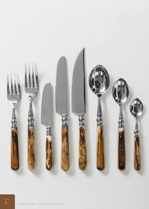 Juego de Cubiertos de acero inoxidable de cara hacia abajo Cubiertos de diseñador de metal elegante con mango elegante para alojamiento de comedor - Product Image 4