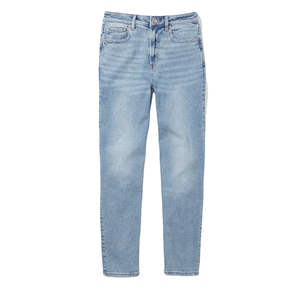 Premium Quality Wholesale Cheap Price <b>Women's</b> Customizable Breathable Slit Straight Leg Denim <b>Jeans</b> Eco-Friendly Washed Export - Product Image 1